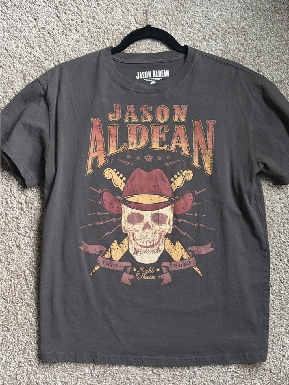 The Buckle Gray Jason Aldean Skull Graphic Short Sleeve Tee